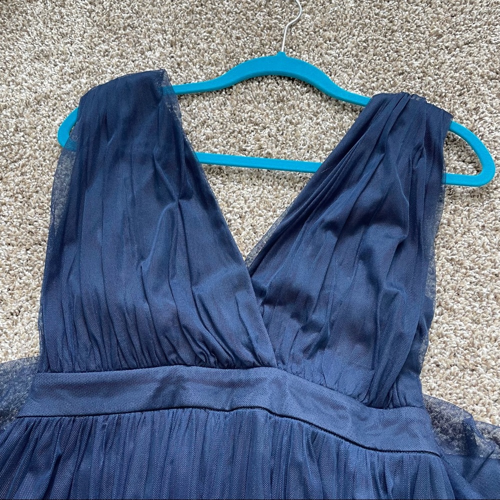 Lulus Romantic Moment Navy Blue Mesh Maxi Dress - Picture 10 of 10